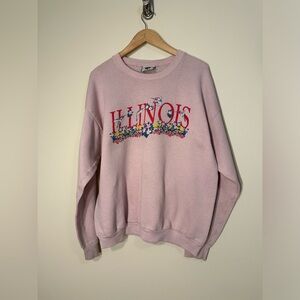 Vintage Lee Brand Chicago ILLINOIS Pink Women’s Sweater Size XL